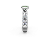 White gold Fancy Green Radiant  Solitaire Diamond with Pave and Channel Set Band_62
