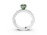 White gold Fancy Green Radiant  Solitaire Diamond with Pave and Channel Set Band_63