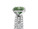 White gold Fancy Green Radiant  Solitaire Diamond with Pave and Channel Set Band_65