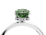 White gold Fancy Green Radiant  Solitaire Engagement Ring with Cathedral Band and Four-Prong Setting_21