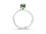 White gold Fancy Green Radiant  Solitaire Engagement Ring with Cathedral Band and Four-Prong Setting_24