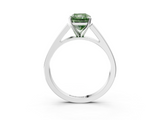 White gold Fancy Green Radiant  Solitaire Engagement Ring with Four-Prong Setting and Tapered Band_6