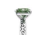 White gold Fancy Green Radiant  Solitaire Engagement Ring with Scrollwork Band and Four-Prong Setting_138