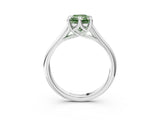 White gold Fancy Green Radiant  Solitaire Engagement Ring with Six-Prong Setting and Classic Band 3