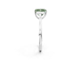 White gold Fancy Green Radiant  Solitaire Heart Prong Engagement Ring with Tapered Band_57