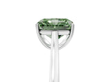 White gold Fancy Green Radiant  Solitaire Heart Prong Engagement Ring with Tapered Band_60