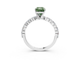 White gold Fancy Green Radiant  Solitaire Marquise Side Stone Prong Setting Ring_45