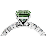 White gold Fancy Green Radiant  Solitaire Marquise Side Stone Prong Setting Ring_48