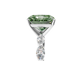 White gold Fancy Green Radiant  Solitaire Marquise Side Stone Prong Setting Ring_49