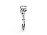 White gold Fancy Green Radiant  Solitaire Marquise Twist Band with Six-Prong Setting_61