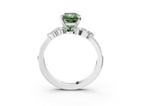 White gold Fancy Green Radiant  Solitaire Marquise Twist Band with Six-Prong Setting_62