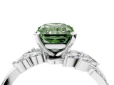 White gold Fancy Green Radiant  Solitaire Marquise Twist Band with Six-Prong Setting_63