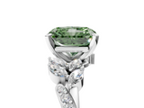 White gold Fancy Green Radiant  Solitaire Marquise Twist Band with Six-Prong Setting_64