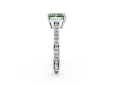 White gold Fancy Green Radiant  Solitaire Pavé Band Prong Setting Ring_22