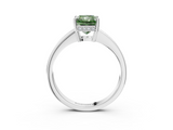 White gold Fancy Green Radiant  Solitaire Pavé Band Prong Setting Ring_23