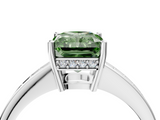 White gold Fancy Green Radiant  Solitaire Pavé Band Prong Setting Ring_24