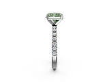White gold Fancy Green Radiant  Solitaire Pavé Band with Four-Prong Setting_169