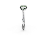 White gold Fancy Green Radiant  Solitaire Pavé Band with Four-Prong Setting_30