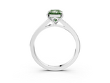 White gold Fancy Green Radiant  Solitaire Pavé Band with Four-Prong Setting_31