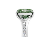 White gold Fancy Green Radiant  Solitaire Pavé Band with Four-Prong Setting_33