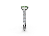 White gold Fancy Green Radiant  Solitaire Pavé Diamond Engagement Ring with Four-Prong Setting_119