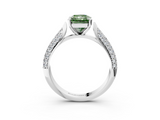 White gold Fancy Green Radiant  Solitaire Pavé Diamond Engagement Ring with Four-Prong Setting_120