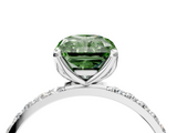 White gold Fancy Green Radiant  Solitaire Pavé Diamond Engagement Ring with Four-Prong Setting_43