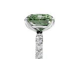 White gold Fancy Green Radiant  Solitaire Pavé Diamond Engagement Ring with Four-Prong Setting_44