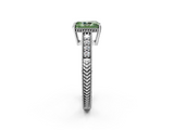 White gold Fancy Green Radiant  Solitaire Pavé Diamond Milgrain Engagement Ring with Four-Prong Setting_5