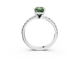 White gold Fancy Green Radiant  Solitaire Pave Diamond Engagement Ring with Four-Prong Setting_244