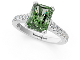 White gold Fancy Green Radiant  Solitaire Pave Diamond Engagement Ring with Prong Setting_21