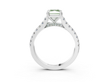 White gold Fancy Green Radiant  Solitaire Pave Diamond Engagement Ring with Prong Setting_23