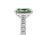 White gold Fancy Green Radiant  Solitaire Pave Diamond Engagement Ring with Prong Setting_25