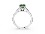 White gold Fancy Green Radiant  Solitaire Pave Split Shank Engagement Ring with Six-Prong Setting_57