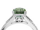 White gold Fancy Green Radiant  Solitaire Pave Split Shank Engagement Ring with Six-Prong Setting_58