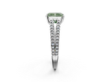 White gold Fancy Green Radiant  Solitaire Split Shank Pavé Diamond Engagement Ring_373