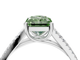 White gold Fancy Green Radiant  Solitaire Split Shank Pavé Diamond Engagement Ring_375