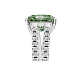 White gold Fancy Green Radiant  Solitaire Split Shank Pavé Diamond Engagement Ring_376