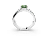White gold Fancy Green Radiant  Solitaire Split Shank Pave Diamond Ring_52