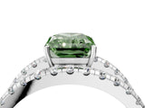 White gold Fancy Green Radiant  Solitaire Split Shank Pave Diamond Ring_53