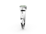 White gold Fancy Green Radiant  Solitaire Tension Set Diamond Ring with Wide Band_38