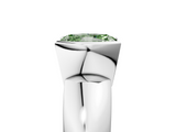 White gold Fancy Green Radiant  Solitaire Tension Set Diamond Ring with Wide Band_41