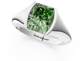 White gold Fancy Green Radiant  Solitaire Tension Set Diamond Ring_21