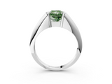 White gold Fancy Green Radiant  Solitaire Tension Set Diamond Ring_23