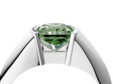 White gold Fancy Green Radiant  Solitaire Tension Set Diamond Ring_24