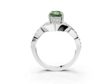 White gold Fancy Green Radiant  Solitaire Twist Band Pavé Diamond Engagement Ring_80
