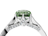 White gold Fancy Green Radiant  Solitaire Twist Band Six-Prong Setting 4
