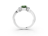 White gold Fancy Green Radiant  Solitaire Twisted Band Scroll Prong Ring_6