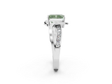 White gold Fancy Green Radiant  Solitaire Twisted Band with Prong Setting_5