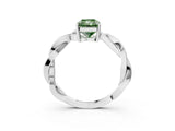White gold Fancy Green Radiant  Solitaire Twisted Pave Diamond Ring with Four-Prong Setting_15